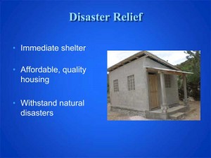 Purdue EPICS Disaster Relief Spec Home Slide from Purdue EPICS final report Spring 09