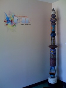 Collaboration Pottery Totem Pottery totem entitled Collaboration