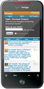 An app for smartphones allows students to join in classroom discussions at Purdue via Twitter, Facebook or by sending text messages. The app, called 'Hotseat,' is most often used by high-performing students, according to newly released results of the pilot test study. (Purdue University image)