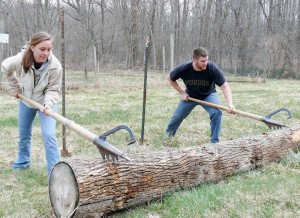 timbersports-logrolling Purdue students demonstrate log rolling