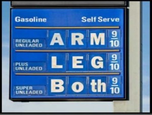 Gas Prices Arm and a Leg Gas prices are expected to hover around $4 per gallon this summer.