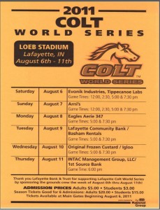 2011-Colt-World-Series 2011 Colt World Series Game Schedule